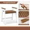 Costway Waterproof HDPE Shower Bench Bathroom Shower Chair with Armrest Heavy Duty White/Brown